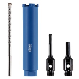 38mm x 150mm Long Diamond Core Drill Bit Set Includes SDS Adapter, Hex Shank Adapter & Centre Drill Bit. To Be Used In Concrete Masonry Brick Block Stone Granite Diamond Drill Bit Core Accessories