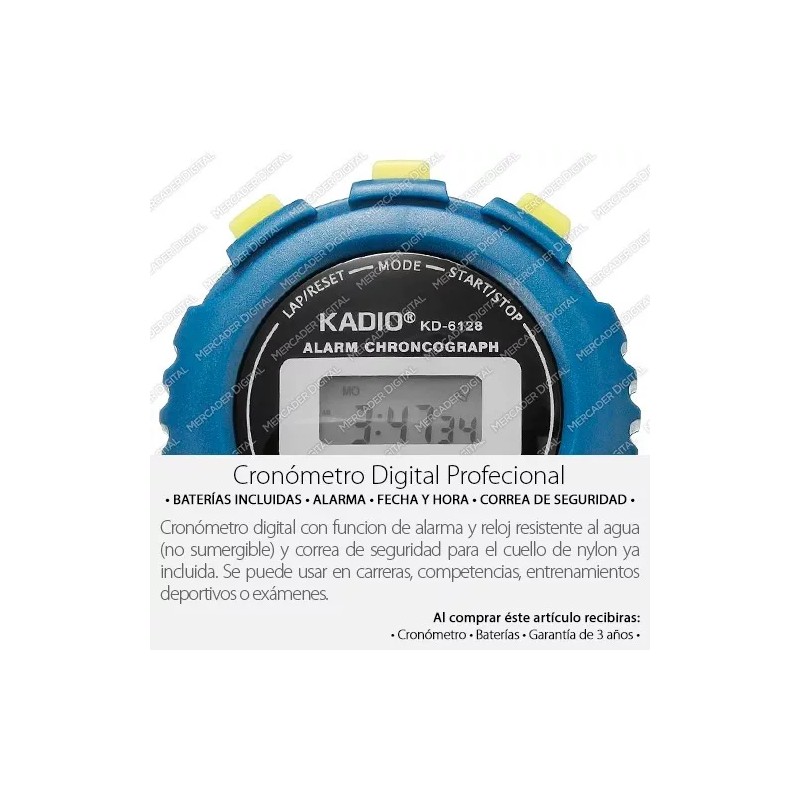 Mercader Digital Cronómetro Deportivo Digital Profesional Con Alarma Y Reloj