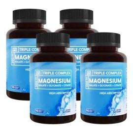 4pc Magnesio Triple Complejo 300mg Soporte Muscular Nervioso