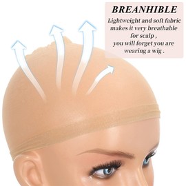 PYEUIFT 6 Stück Perücke Kappen Haarnetz Perücke Set Unterziehhaube Wig Caps Nylon Perückennetz Dehnbare Elastische Atmungsaktive Nackt Haarnetz