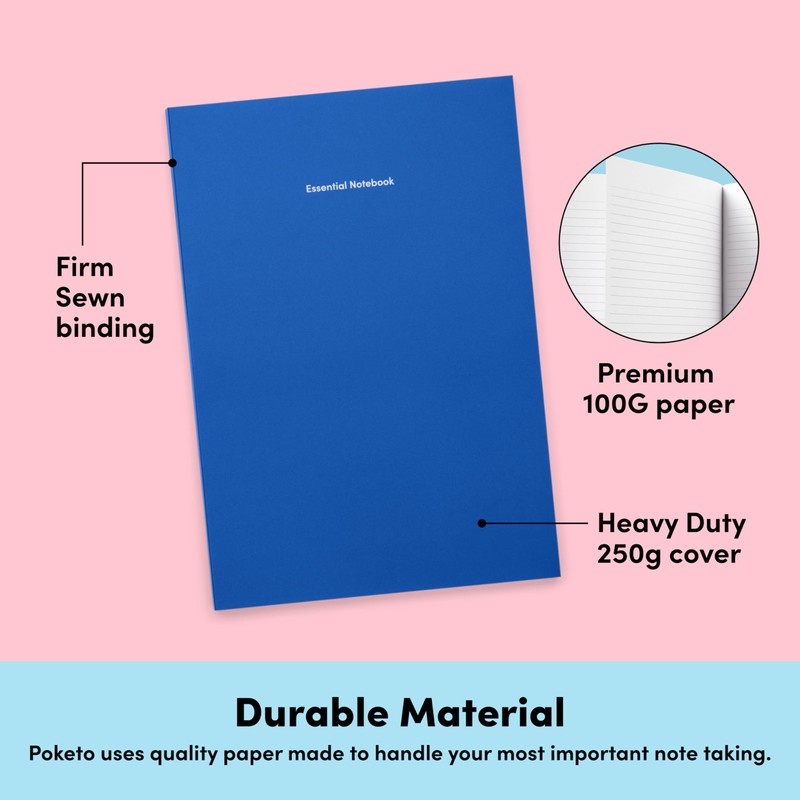 POKETO Lined Notebook Journal - 140 Page College Ruled Notebook,