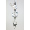 Beautiful Glimmering Winged Fairy Angel Faceted Glass & Silvery Faux