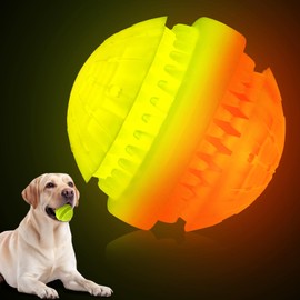 Cawjug Rechargeable Light Up Dog Ball with Multicolor Lights for Nighttime Play, Glow in The Dark Dogs Ball for Outdoor Fetch Training, Interactive Dog Toys with Water Resistant