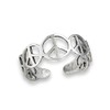 Peace Sign Repeating .925 Sterling Silver Symbol Toe Ring Band