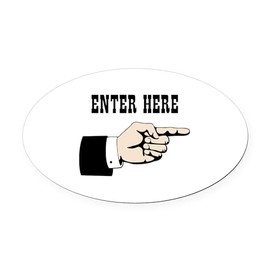 CafePress Enter Here Euro Oval Car Bumper Magnet