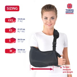 Armschlinge mit Druckknopfverschluss weich gepolstertem Schultergurt Medium Schwarz