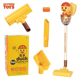 Southern toys 3 in 1 Home Electric Kids Cartoon Vacuum Cleaner, Vacuum Cleaner Toys for Preschoolers 2-6 Years, Play House Cleaning Playset with Music and Lights, Cartoon Theme, Birthday Gift for Kids:_Ruddy Duck