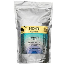 BINGOSPA wellness Dead Sea Bath Salts with Aloe, Flax and Chamomile Extract for Skin Infection, Psoriasis, Acne, Stress, Sweating, Muscle Pain 1 kg