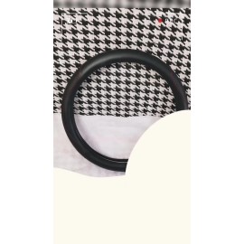 hxontheway Genuine Black Leather Steering Wheel Cover for Car Small (13.5"-14.5") Non-Slip