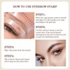 Eyebrow Stamp Stencil Kit, Waterproof Eye Brow Stamp Powder and