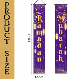 delaimastor Ramadan Mubarak Party Decoration Supplies Eid Mubarak Banner Eid Mubarak Latex Balloons and Eid backdrop prety hanging decoration