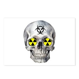 CafePress Scary Biohazard Radioactive Skull Anti Nuclear Postcards (Package of 8), 6"x4" Printed Note Card