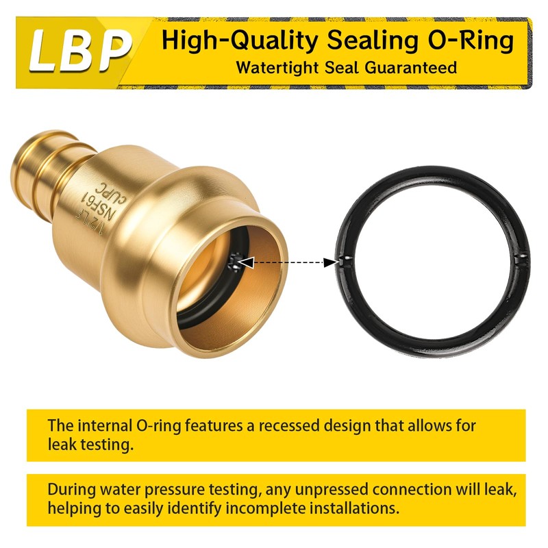 wdaisy 12 Pack 1/2" ProPress x 1/2" PEX Crimp Coupling