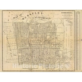 Historic Map : Map of Berkeley, California, 1910 - Vintage Wall Art - 24in x 18in