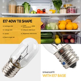 Seentech Microwave Oven Bulbs - Model 8206232A, 125V 40W E17 Base - Ideal for Under Hood, Lava Lamps, Salt Lamps - Compatible with Part Numbers 1890433, 8206232, AP4512653 (8)