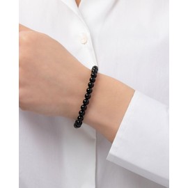 CHELYQST Black Onyx Bracelet - Stone of Positive Energy,Stretch Natural Stone Crystal Beads Jewelry Gifts for Women Men Unisex Adult,6mm