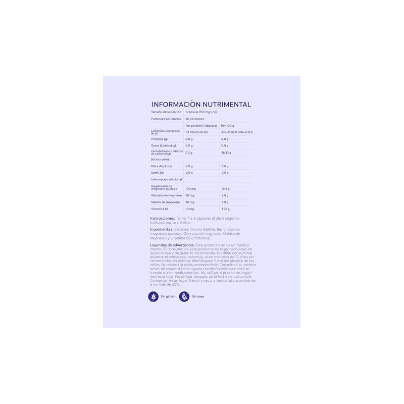 Nutriadn Magnesium Blend Magnesio Complex Quelado Bisglicinato 100 Glicinato Malato