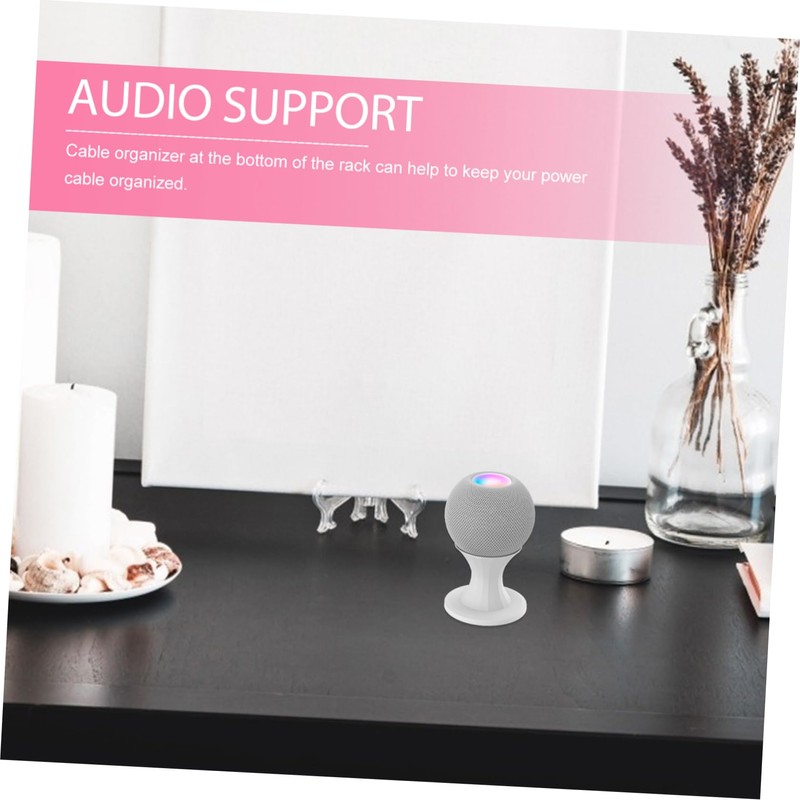 SHOWERORO Speaker Stand for Mini White Tabletop Holder with Wire