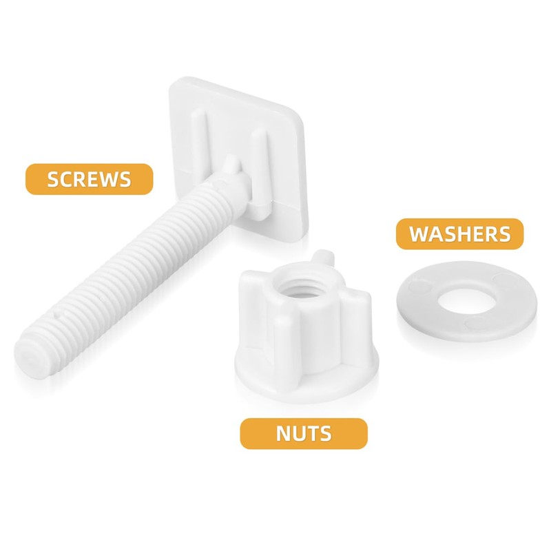 Veemoon 4 Piezas Tornillos De Plástico Para Inodoro Lavadoras De