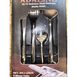Bruntmor Modern Adaline Silverware 18/10 Stainless Steel  16 Piece Flatware Service For 4