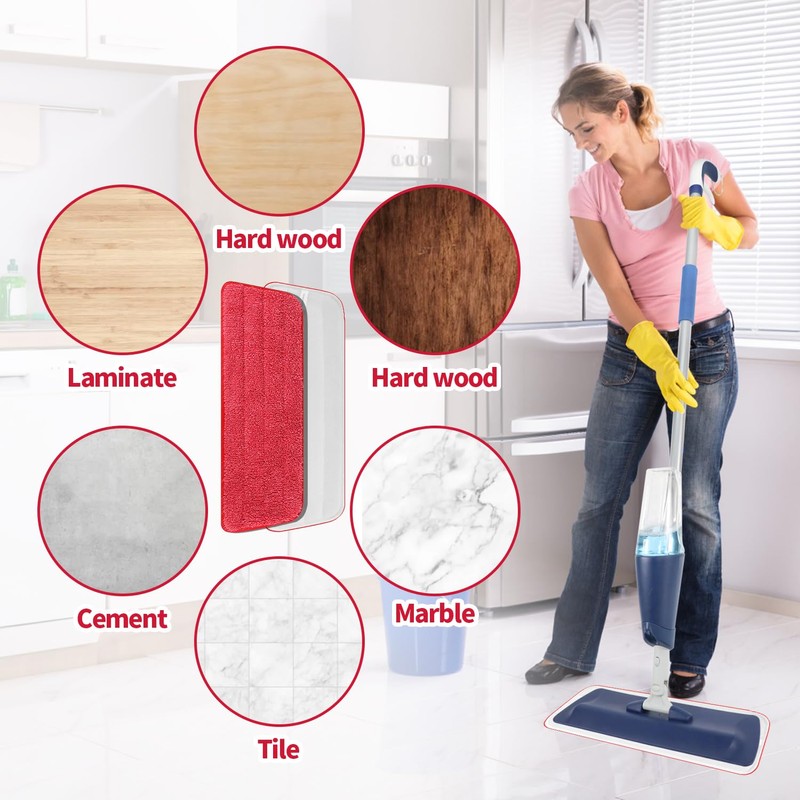 3 Pack Microfiber Reusable Mop Pads for Bona Mop, Wet/Dry