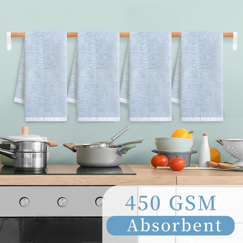 VOOVA & MOVAS Kitchen Towels Set, 6PC 17"x25", 100% Cotton