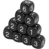 20Pcs Black 6 Sided Number Dice, Round Corner Polyhedral, Polyhedral
