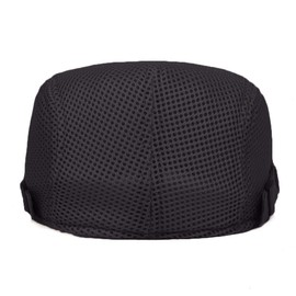 YAMEE Sun Hat Beret Men's Summer Breathable Mesh Flat Cap Women's Unisex Beret Peaked Cap Flat Cap Sports Hat Gatsby Newsboy Cap, Beret Cap, Size 56 cm - 60 cm, 2-black