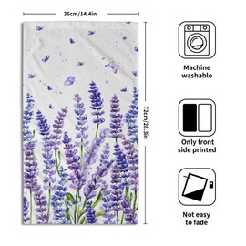 Purple Lavender Floral Hand Towels for Bathroom Vintage Lavender Bath Towels 14x28in 2Pcs Soft Highly Absorbent Fingertip Towel Purple Flower Decorative Hand Towel for Home Kitchen Spring Summer