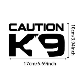 2PCS Caution K9 Car Stickers, 6.69"x3.94" Waterproof Vinyl Decal for Bumper, Rear Windshield, Truck, Wall, Laptop, German Shepherd Decal | Car Accessories | #AZ187 (Black)