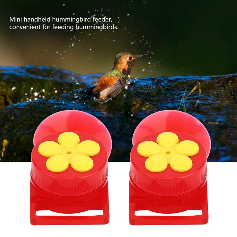 AMONIDA Bird Feeder, 2pcs Plastic Hummingbird Feeder Garden Outdoor Mini