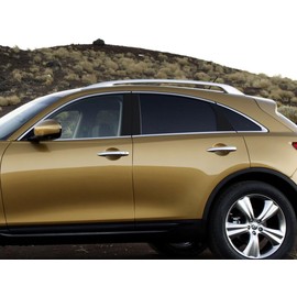 Rvinyl Pillar Post Window Trim Compatible with Infiniti FX35 2003-2008 - Gloss (Black)