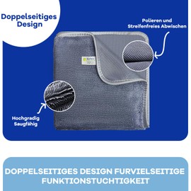 Surfela Pack of 4 Car Drying Towels, 40 x 40 cm, Soft and Streak-Free Drying Cloth, Highly Absorbent and Quick Microfibre Cloths, Perfect for Cars, Kitchens and Bathrooms