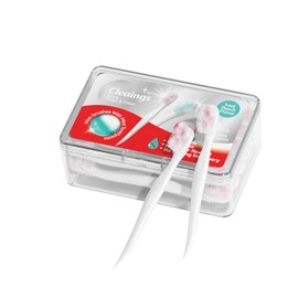 gezuno Mini Brushes-Disposable Toothbrushes with Double Cleaning Beads Toothpaste and Pick for Work or Travel, 20 Count-Iced Peach Flavor（Pack of 1）