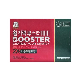 Gwangdong 정관장 활기력 부스터 액상 20ml + 정제 400mg x 14개입 x 1박스 /Hy Jeonggwanjang Vitality Booster Liquid 20ml + Tablets 400mg x 14 pieces x 1 box /Hy