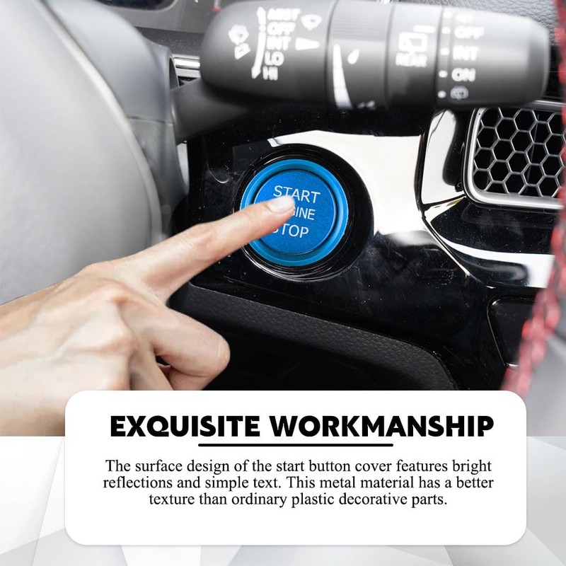 QZTYTY Car Push Start Button Cover, Ignition Switch Button, Engine
