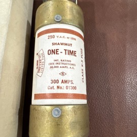 Shawmut One Time OT300 250V 300A K5 Fuse 300 Amps 250 Volts