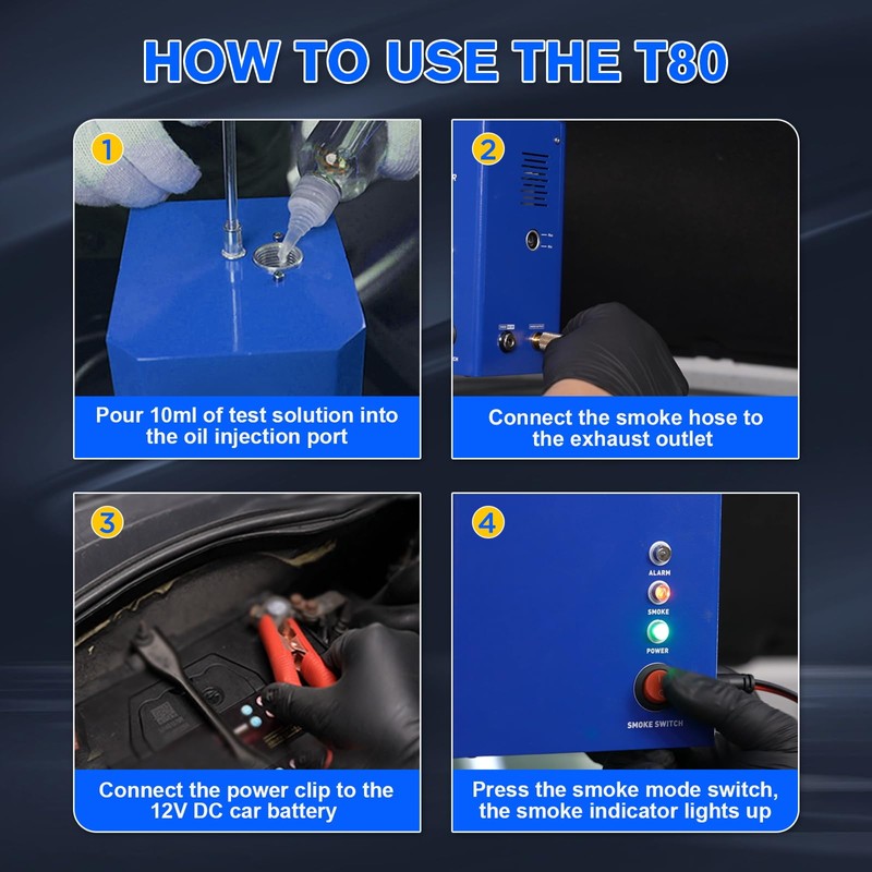 MR CARTOOL T100 Smoke Machine Leak Detector Automotive EVAP Smoke