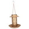 Hanging Bird Feeder Solar Powered Light Hollow Design Sturdy Stable