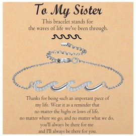 OAVOOK Sister Gifts Birthday Gifts for Women Friendship Bracelets Gifts for Sister Wave Bracelet for Women for Birthday, Christmas, New Year