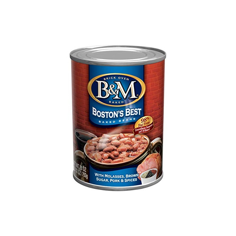 B&M Baked Beans, Boston's Best, 28 Ounce (Pack of 12)