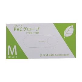 First Late Smooth PVC Gloves with Powder FR-5712 (M) 100 Miiri