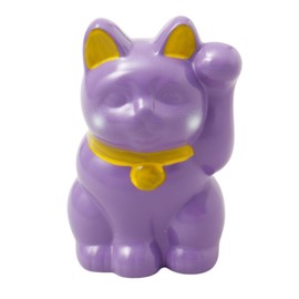 [倭物や Kaya] Colorful Manekineko - Beconing Cat Coin Bank/Tokoname-Yaki Japanese Retro Ornament Japanese Folk Craft Piggy Bank 73UP3203 Size 3 Purple