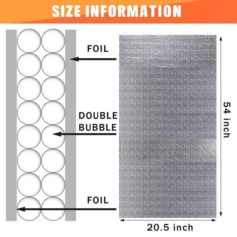 Gerrii 8 Pcs Garage Door Insulation Kit Double Bubble Insulation