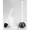 iDesign Una Plastic Toilet Bowl Brush and Plunger Combo Set