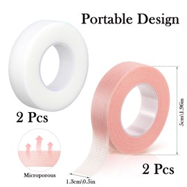 Eastrise Lash Tape,Eyelash Tape,Pe Micropore Medical Tape for Eyelash Extension,Breathable & Micropore Tape,9m/9.8yd Each Roll (2 Roll/Pink+2 Roll/White)