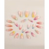 Almond Shape Spring Pastel Rainbow French Tip Press-On Nails, 24