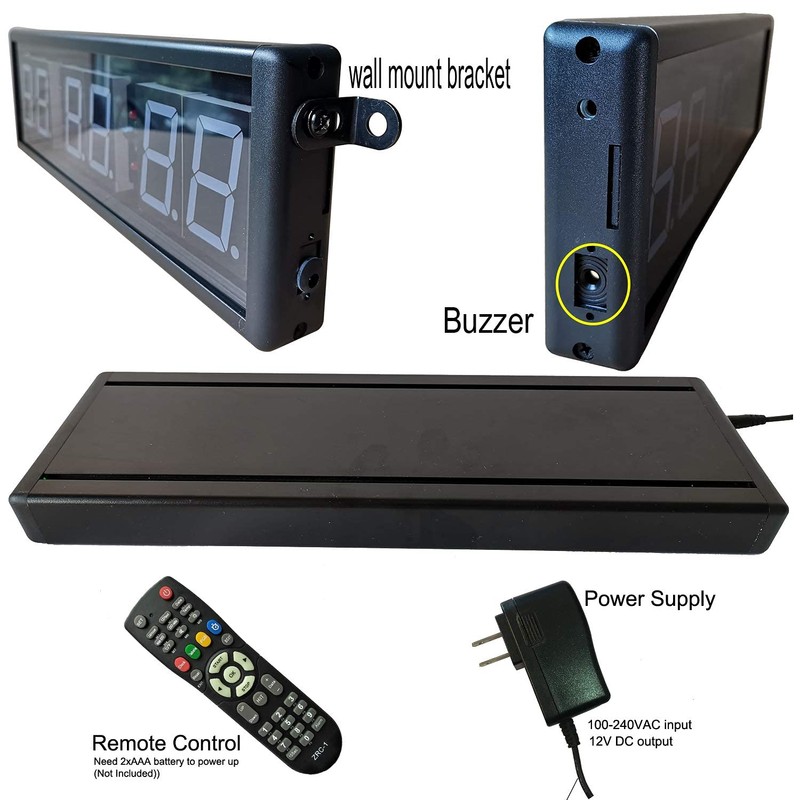 Ledgital Large Interval Gym Clock for Workouts Size 20x4.7in. Operated