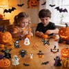 24Pcs Halloween Mini Figurines-Spooky Cute Ghost Pumpkin Skeleton Witch Bat