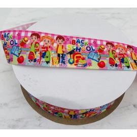 Unbranded Grosgrain Ribbon 1.5” Back To School Pencil Backpack Books Printed 2 Yards